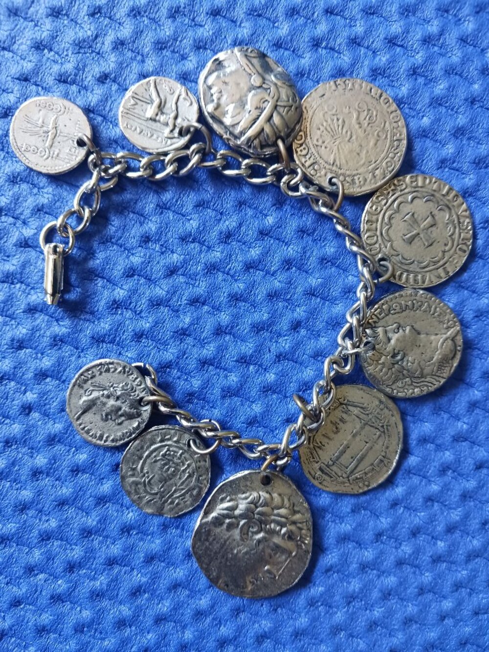 Ancient 9 Coin Charm Bracelet